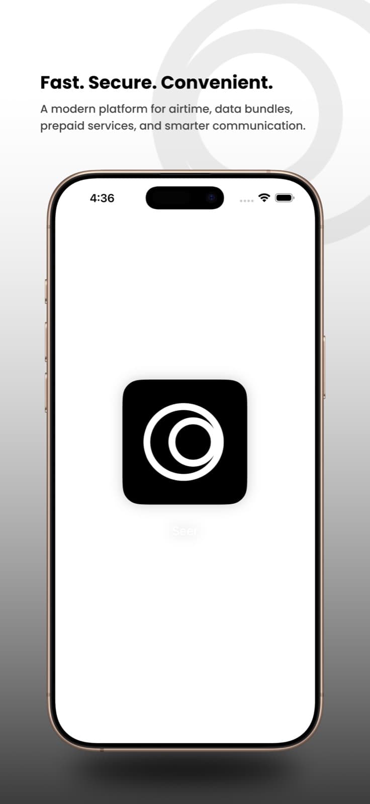 Seer app splash screen on a phone