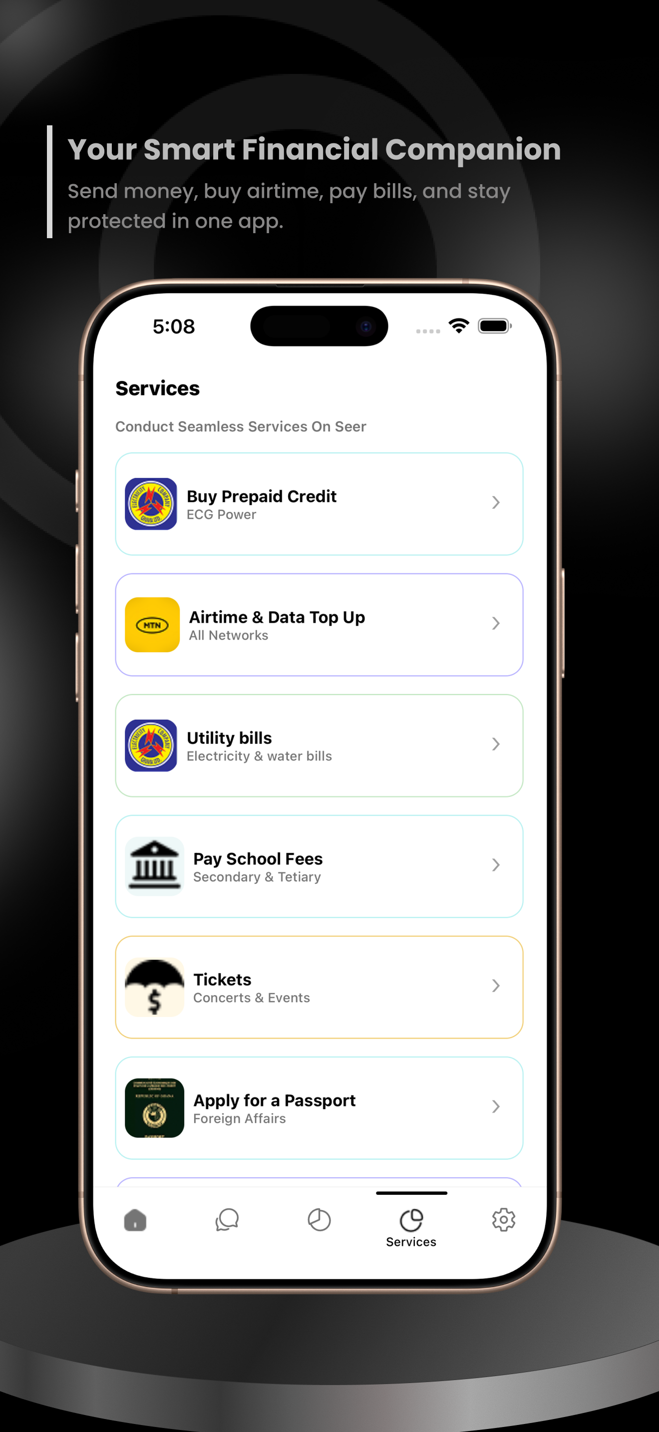 Seer home dashboard with protection and trusted contacts